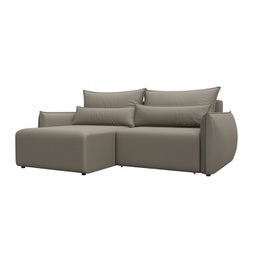 Диван угловой Лига-051 НПБ угол универсальный Бежевый, Экокожа