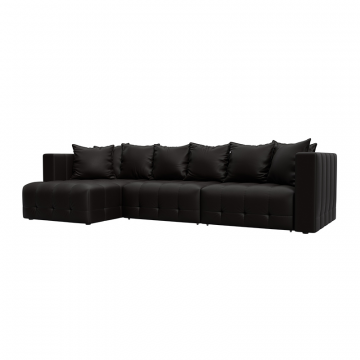 Диван угловой Лига-052 НПБ Лонг угол универсальный Коричневый, Экокожа