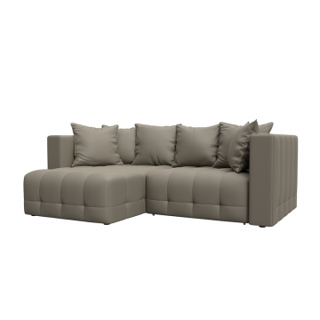 Диван угловой Лига-052 НПБ угол универсальный Бежевый, Экокожа