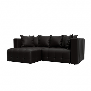 Диван угловой Лига-052 НПБ угол универсальный Коричневый, Экокожа