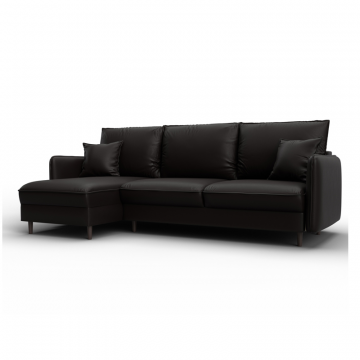 Диван угловой Лига-064 НПБ угол универсальный, GRIFON 12 коричневый, Экокожа