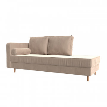 Кушетка Прайм левая Бежевый, Велюр