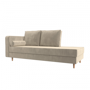 Кушетка Прайм левая Бежевый, Микровельвет