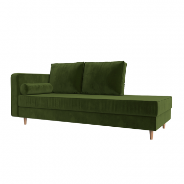 Кушетка Прайм левая Зеленый, Микровельвет