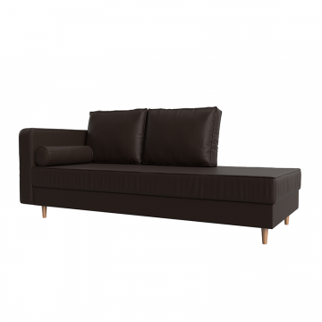 Кушетка Прайм левая Коричневый, Экокожа