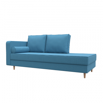 Кушетка Прайм левая Голубой, Рогожка