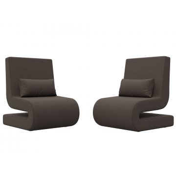 Кресло Волна (2 шт.) Коричневый, Рогожка