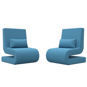 Кресло Волна (2 шт.) Голубой, Рогожка