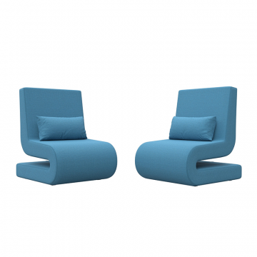 Кресло Волна (2 шт.) Голубой, Рогожка