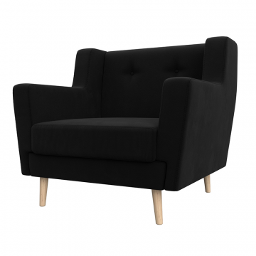 Кресло Брайтон Черный, Микровельвет