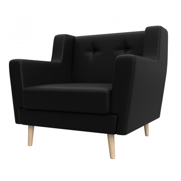 Кресло Брайтон Черный, Экокожа