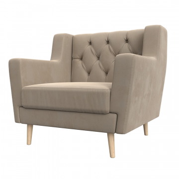 Кресло Брайтон Люкс Бежевый, Велюр