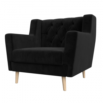 Кресло Брайтон Люкс Черный, Велюр