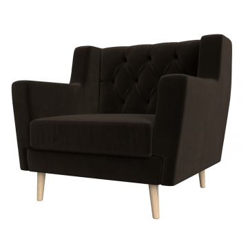 Кресло Брайтон Люкс Коричневый, Микровельвет