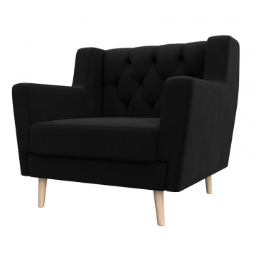 Кресло Брайтон Люкс Черный, Микровельвет