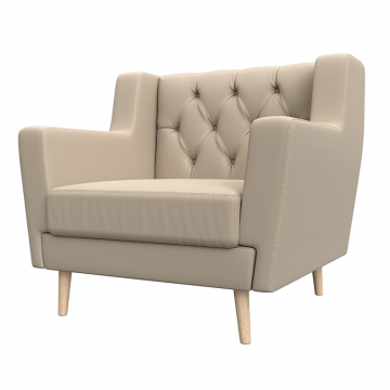 Кресло Брайтон Люкс Бежевый, Экокожа