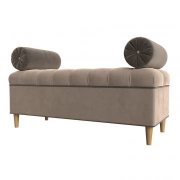 Банкетка Глория, Бежевый\Коричневый, Велюр