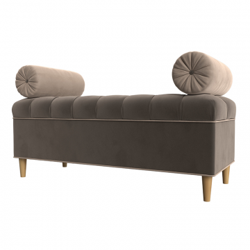 Банкетка Глория, Коричневый\Бежевый, Велюр