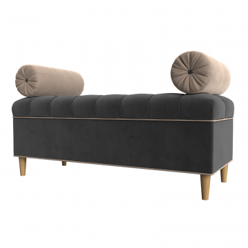 Банкетка Глория, Серый\Бежевый, Велюр