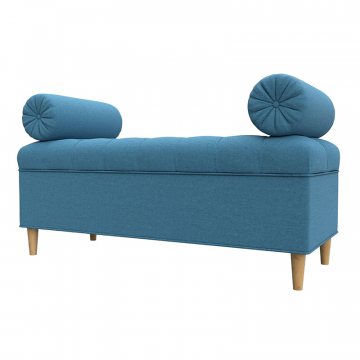 Банкетка Глория, Амур 10 Голубой, Рогожка