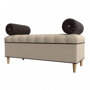 Банкетка Глория, Бежевый\Коричневый, Экокожа