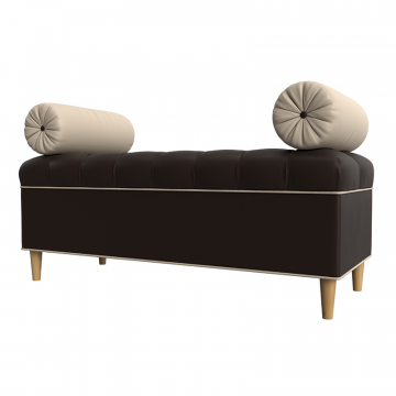 Банкетка Глория, Коричневый\Бежевый, Экокожа