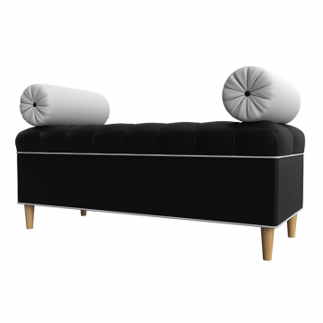 Банкетка Глория, Черный\Белый, Экокожа