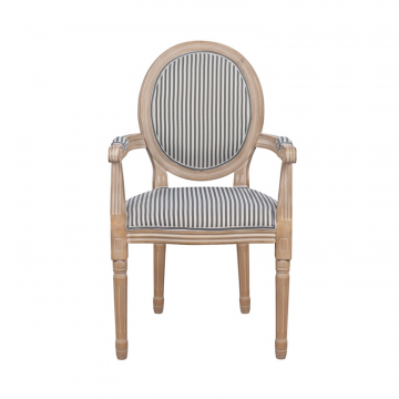Мягкий стул с подлокотниками Volker Arm Black Pinstripe