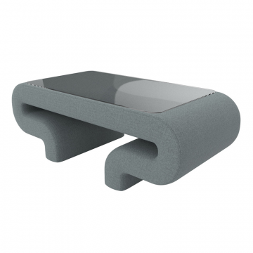 Стол Волна, Амур 07 серый, Рогожка