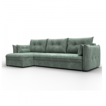 Диван угловой Лига-100 НПБ угол универсальный, BRUT 08 зеленый, Велюр