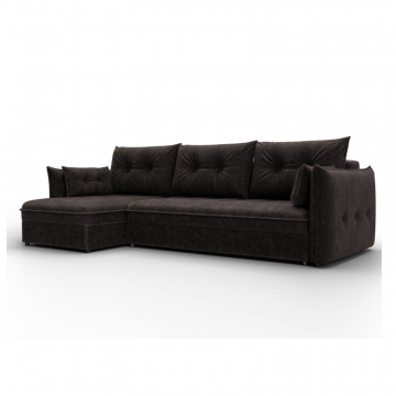 Диван угловой Лига-100 НПБ угол универсальный, BRUT 17 коричневый, Велюр