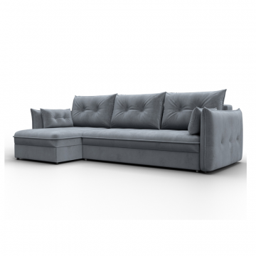 Диван угловой Лига-100 НПБ угол универсальный, TOWER 10 серый, Велюр