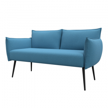 Диван прямой Лига-083, Амур 10 голубой, Рогожка