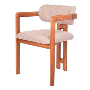 Стул Rich рогожка латте с ножками цвета орех