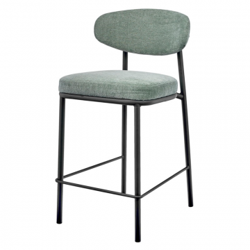 Стул полубарный Lucas 2 шалфей шенилл с чёрными ножками