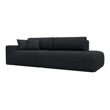 Диван прямой Лига-036 НПБ Модерн подлокотник слева, JOLY 16 темно-серый, Замша