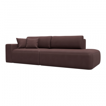 Диван прямой Лига-036 НПБ Модерн подлокотник слева, JOLY 09 бордовый, Замша