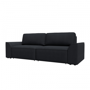 Диван прямой Лига-048 НПБ Темно-серый, Замша