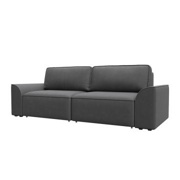 Диван прямой Лига-048 НПБ Серый, Замша