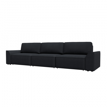 Диван прямой Лига-048 НПБ Лонг Темно-серый, Замша