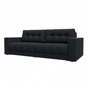 Диван прямой с декором Лига-049 НПБ, JOLY 16 темно-серый, Замша