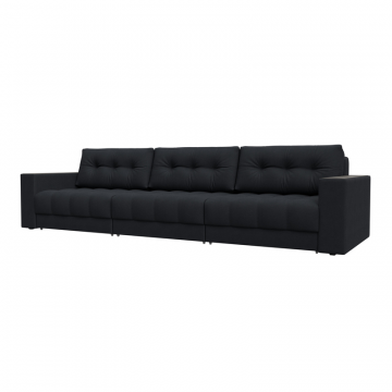 Диван прямой с декором Лига-049 НПБ Лонг, JOLY 16 темно-серый, Замша