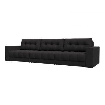 Диван прямой с декором Лига-049 НПБ Лонг, JOLY 08 коричневый, Замша