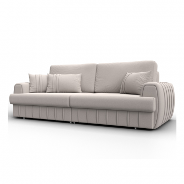 Диван прямой Лига-057 НПБ, JOLY 05 бежевый, Замша