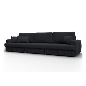 Диван прямой Лига-057 НПБ Лонг, JOLY 16 темно-серый, Замша