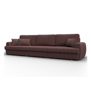 Диван прямой Лига-057 НПБ Лонг, JOLY 09 бордовый, Замша