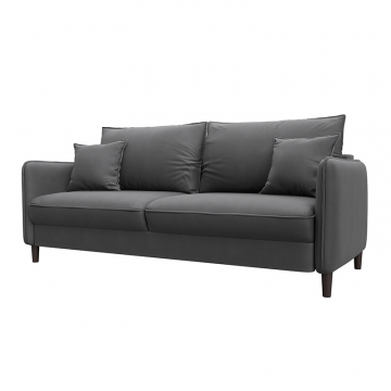 Диван прямой Лига-064 НПБ Серый, Замша