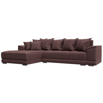 Диван угловой НордСтар левый угол Бордовый, Замша