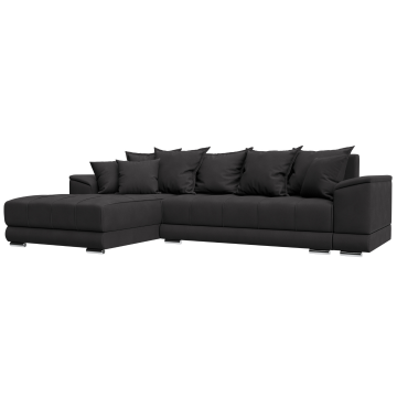 Диван угловой НордСтар левый угол Коричневый, Замша