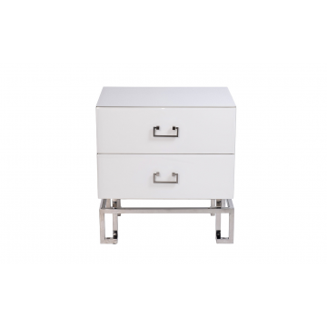 KFG085-NI Тумба 2 ящика белая/хром 55*40*58см